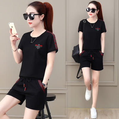 SP-XD8266夏季新款小蜜蜂短袖短裤两件套运动装 商品图2