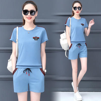 SP-XD8266夏季新款小蜜蜂短袖短裤两件套运动装 商品图0