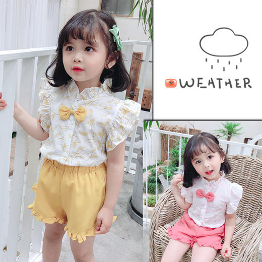 BDBQ-22411女宝宝碎花飞袖套装2020新品洋气两件套 商品图2