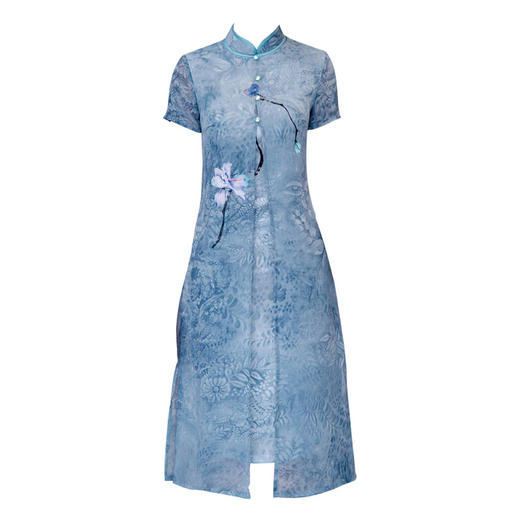 XL-9191国风奥黛中长款喜婆婆婚宴旗袍裙 商品图4