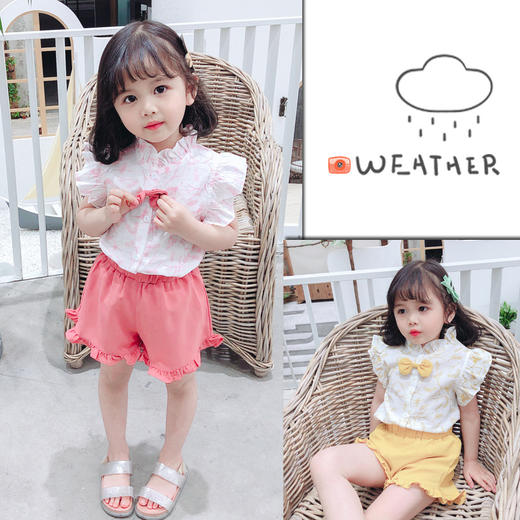 BDBQ-22411女宝宝碎花飞袖套装2020新品洋气两件套 商品图1