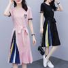 LRYY-R04XJM792768新款大码胖妹妹时尚减龄拼色中长款连衣裙 商品缩略图0
