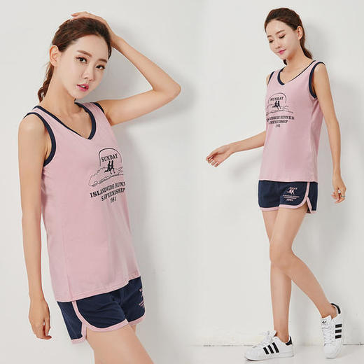 QF-9319时尚纯棉休闲运动套装 商品图0