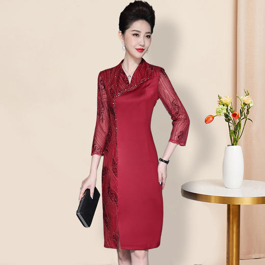 LC-1965新款妈妈装礼服丈母娘喜婆婆婚宴连衣裙 商品图2