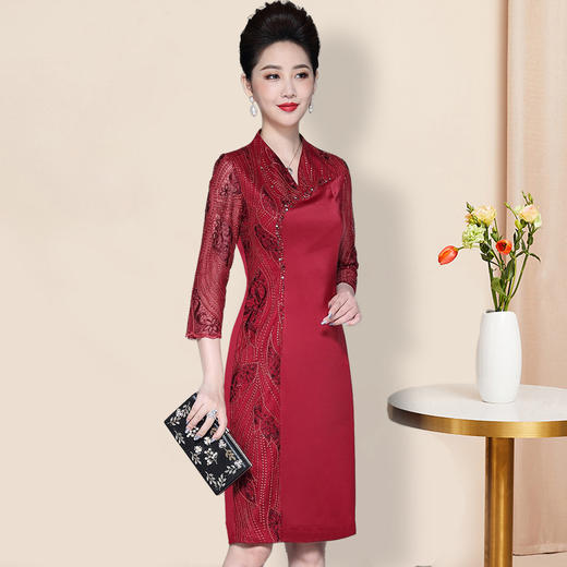 LC-1965新款妈妈装礼服丈母娘喜婆婆婚宴连衣裙 商品图3