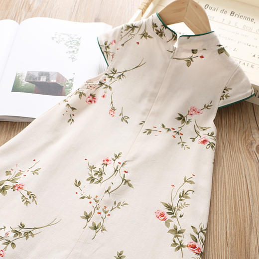 HZC-HNB2208G女童连衣裙夏新款洋气绣花旗袍流苏公主裙 商品图2