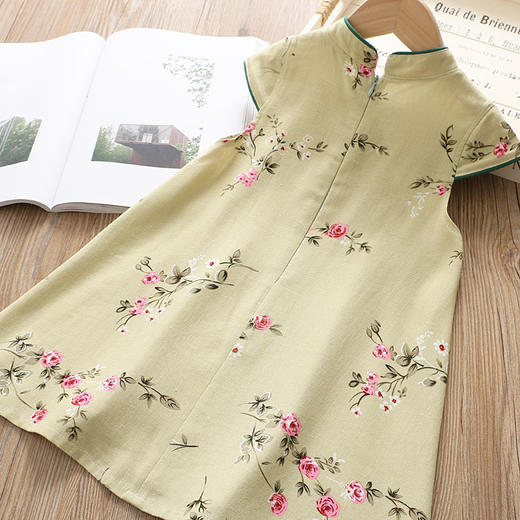 HZC-HNB2208G女童连衣裙夏新款洋气绣花旗袍流苏公主裙 商品图3