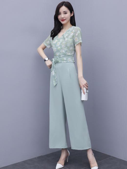 YSL-新品浅色小雏菊小个子雪纺碎花套装 商品图2