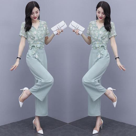 YSL-新品浅色小雏菊小个子雪纺碎花套装 商品图0