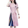 LRYY-R04XJM792768新款大码胖妹妹时尚减龄拼色中长款连衣裙 商品缩略图4