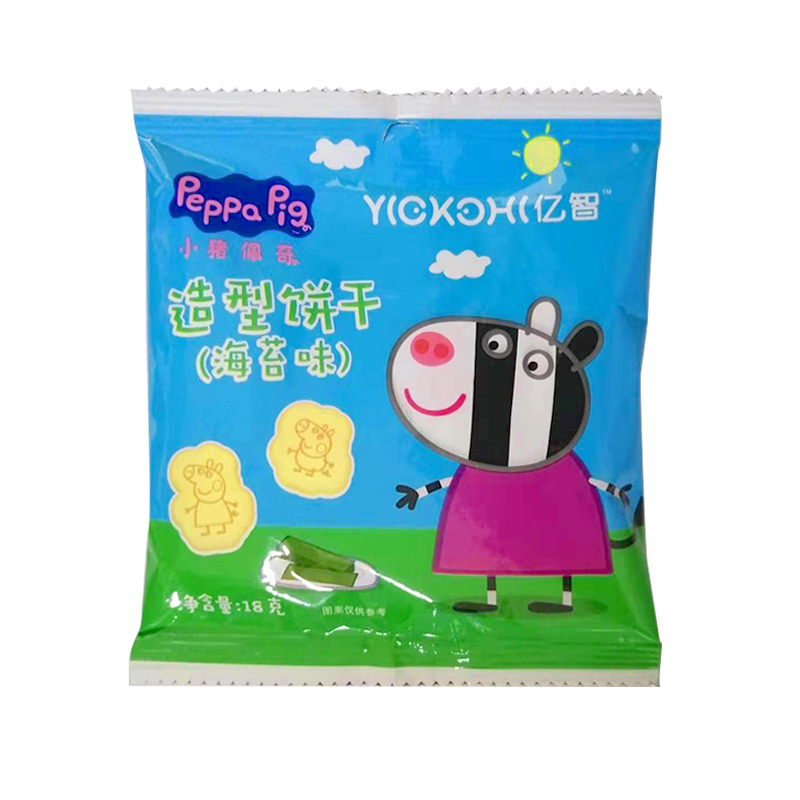 小猪佩奇PeppaPig 婴幼儿辅食造型饼干 番茄味/海苔味 18g 赠送陈列挂板JPY带授权招加盟代理