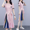 LRYY-R04XJM792768新款大码胖妹妹时尚减龄拼色中长款连衣裙 商品缩略图2