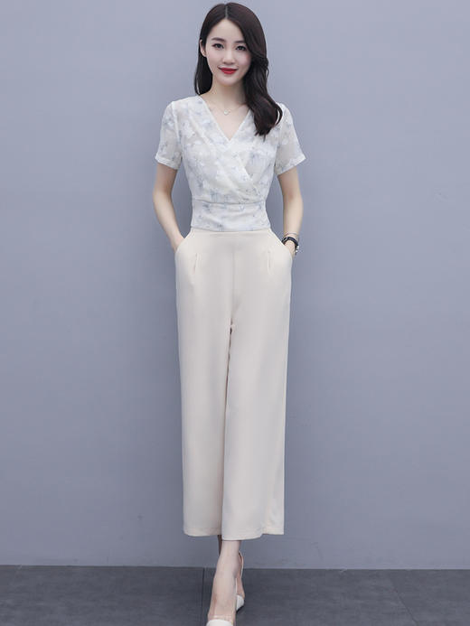 YSL-新品浅色小雏菊小个子雪纺碎花套装 商品图4