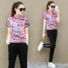 SPBGB2369立领印花短袖运动服休闲两件套 商品缩略图3