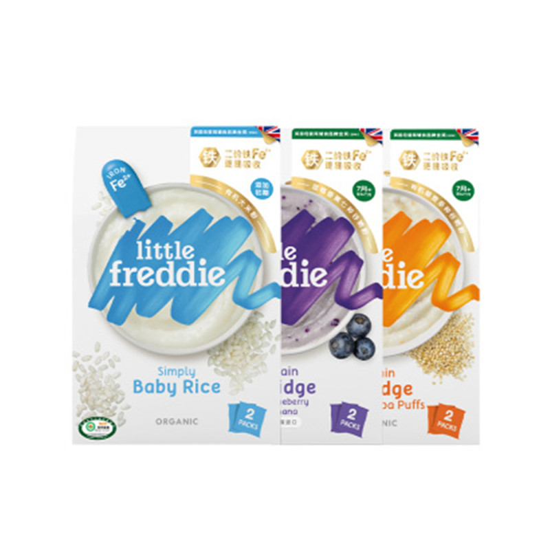 Little Freddie 小皮 米粉组合装160g*3盒(有机大米粉*1盒+蓝莓谷物粉*1盒藜麦米粉*1JPY带授权招加盟代理