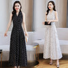 YML-qh0273夏季修身海边度假沙滩裙波点无袖挂脖v领长裙子 商品缩略图1