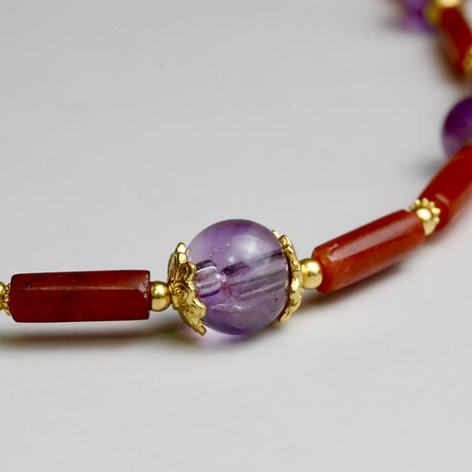 战国紫水晶 西亚红玛瑙"紫嫣"项链 - 洪艺宁古代珠宝工作室