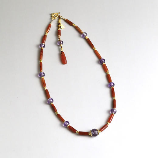 战国紫水晶 西亚红玛瑙"紫嫣"项链 - 洪艺宁古代珠宝工作室