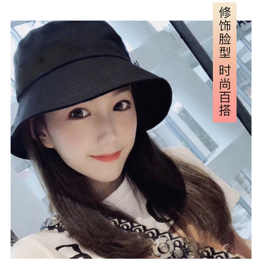 渔夫帽子假发一体女夏天时尚高温丝锁骨长发带帽女士假发全头套 商品图2