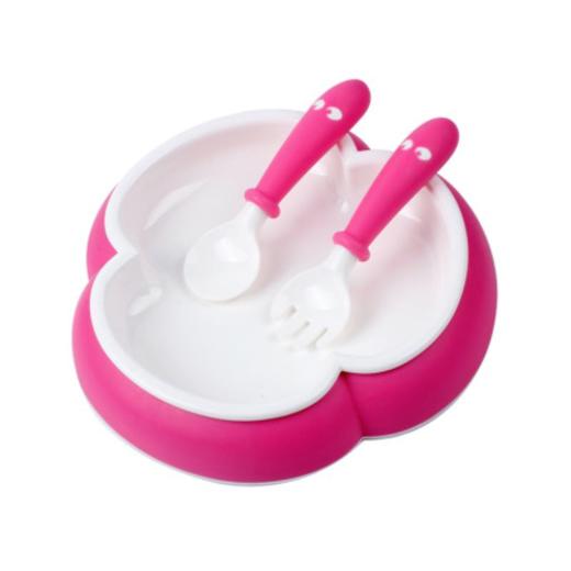 【品牌直供】CKBEBE三叶造型碗勺叉三件套儿童餐具婴儿碗粉色蓝色两色混发JPY带授权招加盟代理 商品图0