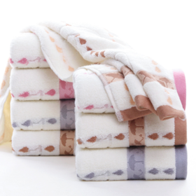 【毛巾】*纯棉毛巾加厚无捻纱断档小雨伞提花雨滴成人礼品吸水毛巾