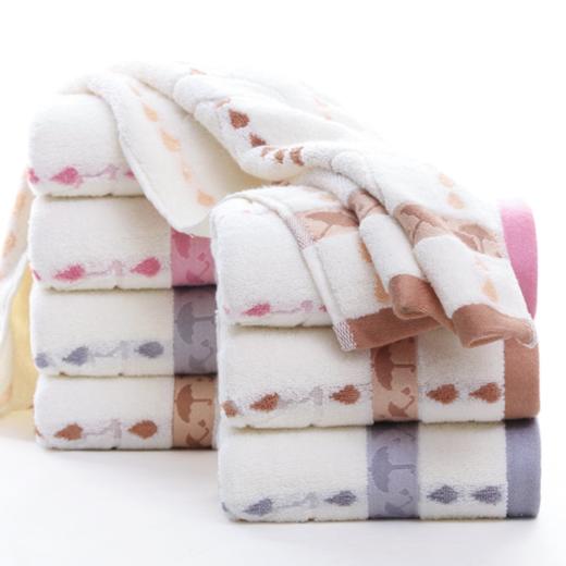 【毛巾】*纯棉毛巾加厚无捻纱断档小雨伞提花雨滴成人礼品吸水毛巾 商品图0