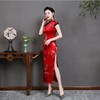 HQ-优雅大气显瘦印花真丝旗袍 商品缩略图1