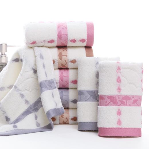 【毛巾】*纯棉毛巾加厚无捻纱断档小雨伞提花雨滴成人礼品吸水毛巾 商品图1