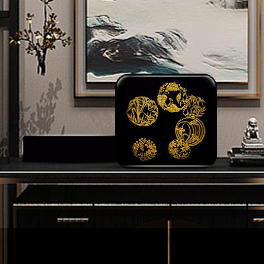 【梵谷漆器】五谷丰登堆雕漆艺点心盒 商品图1