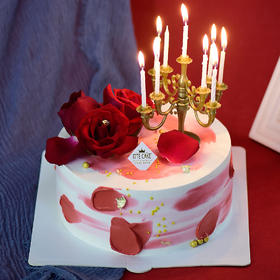 【宫廷玫瑰】水果奶油 鲜花烛台复古蛋糕