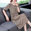 AHM-ymq7117A夏新款格子五分袖中长款连衣裙 商品缩略图2