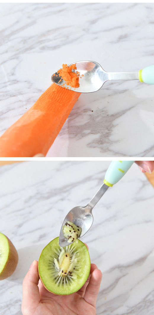 ckbebe儿童宝宝餐具婴儿刮苹果泥勺子套装辅食勺子硅胶刮水果泥工具神器JPY带授权招加盟代理 商品图2