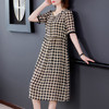 AHM-ymq7117A夏新款格子五分袖中长款连衣裙 商品缩略图1