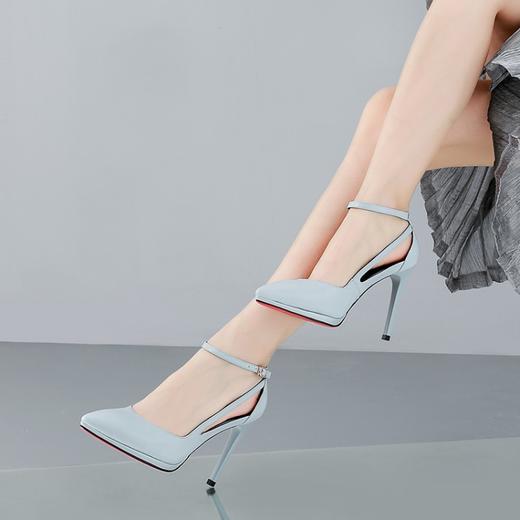 XY-OF200新款高跟真皮尖头细跟浅口里外全皮低帮鞋 商品图2