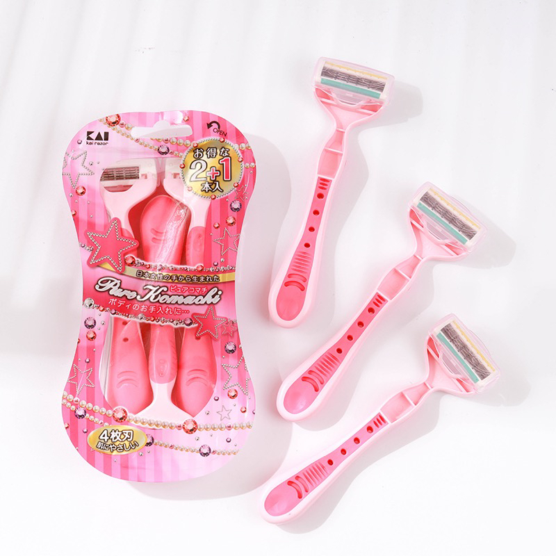 日本贝印刮毛刀四枚刀片（单一把）