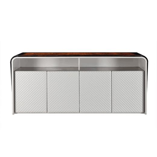 RW-ZD-《巴利》轻奢原木皮艺餐厅边柜 商品图1