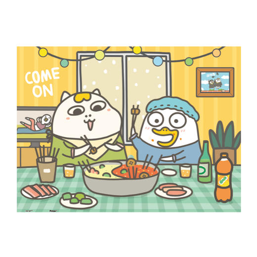 【折扣商品 不退不换】300片 平面拼图 塑料拼图 H2311 小刘鸭- 冬日火锅 商品图0