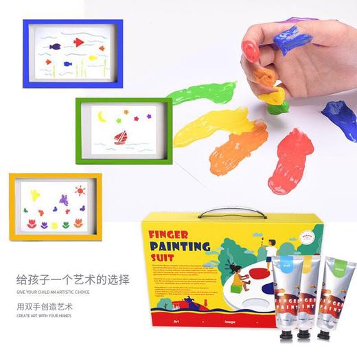 花芽手指画，8色颜料套装，安全无毒可水洗，宝宝画画套装 商品图2