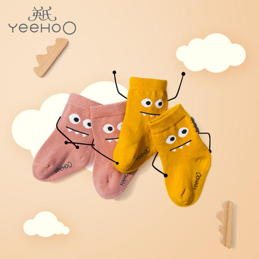 英氏儿童袜子男女宝可爱印花防滑透气儿童袜四季袜YIWCJ30018A01 商品图0