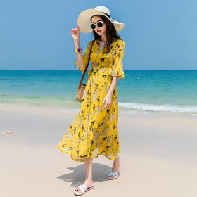 WZNH-ARX5818新款海边度假波西米亚长款超仙甜美连衣裙