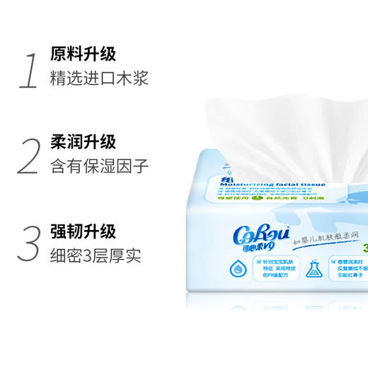 【12包装】可心柔 V9婴儿保湿柔纸巾湿水不易破宝宝纸巾面巾纸100抽*3层 商品图2