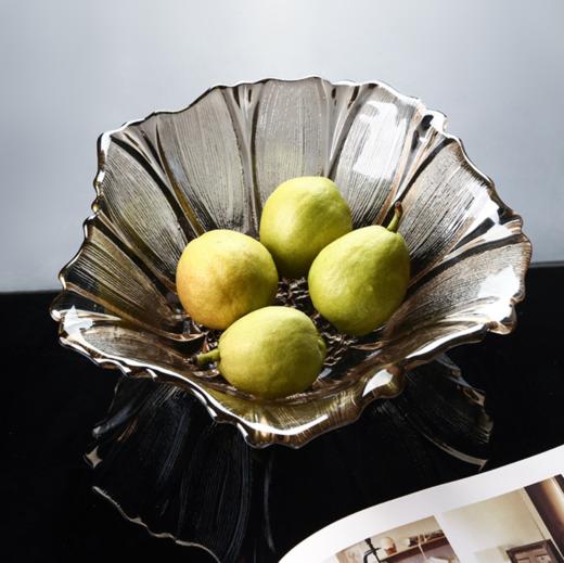 【果盘】*花瓣创意水晶果盘现代简约客厅家用茶几大号个性玻璃水果盘零食碟 商品图1