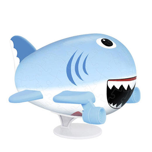 【折扣商品 不退不换】80片 飞机塑料拼图 E5185 鯊魚蛋形飞机 商品图0