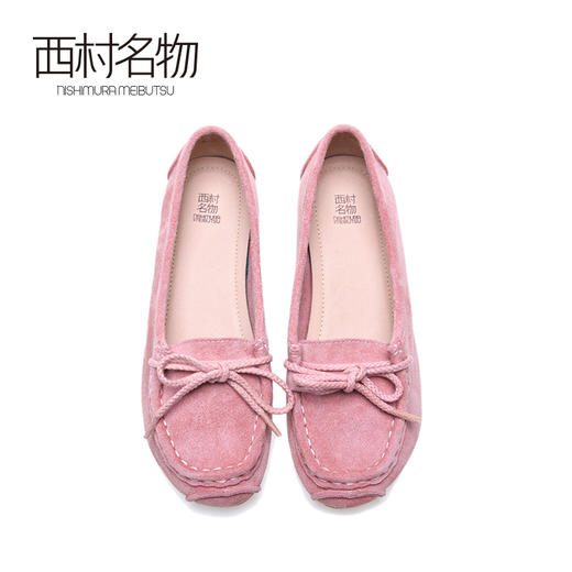 西村名物2020秋季新品舒适时尚有型优雅蝴蝶结豆豆鞋X20CE30091 商品图2