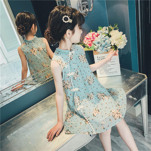 SY-TX95385新款小女孩中国风古装汉服公主裙儿童洋气旗袍 商品图0