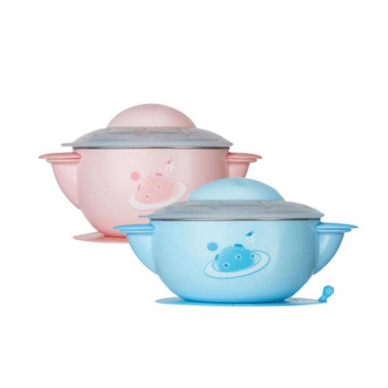 好孩子不锈钢儿童注水保温碗(宇宙飞碟)双色混发JPY带授权招加盟代理