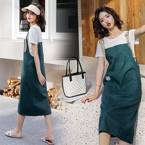 WZNH-HSYL1913时尚新款牛仔背带裙两件套减龄女套裙 商品图1