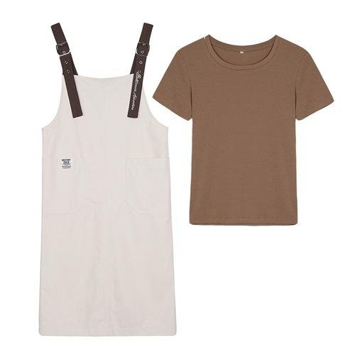 WZNH-HSYL1913时尚新款牛仔背带裙两件套减龄女套裙 商品图4