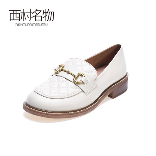西村名物2020秋季新品时尚简约舒适金属装饰中跟乐福鞋X20CM30131 商品图3