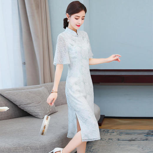 HT-8530夏季新款复古立领改良旗袍裙 商品图2